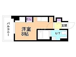パシフィックタワー札幌 ワンルームの間取図画像