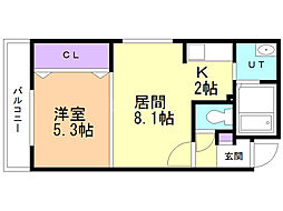 シティレジデンス南6条 1LDKの間取図画像