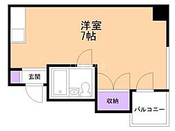 大通ハイチ ワンルームの間取図画像