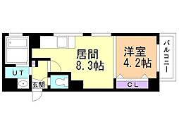 クラッセ知事公館前 1LDKの間取図画像