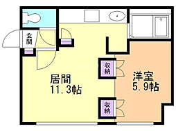 メゾンドール 1LDKの間取図画像