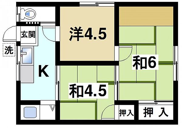 平和荘 ｜奈良県奈良市法蓮町(賃貸アパート3K・2階・40.00㎡)の写真 その2