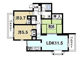 奈良県奈良市あやめ池南6丁目（賃貸マンション3LDK・2階・63.14㎡） その2