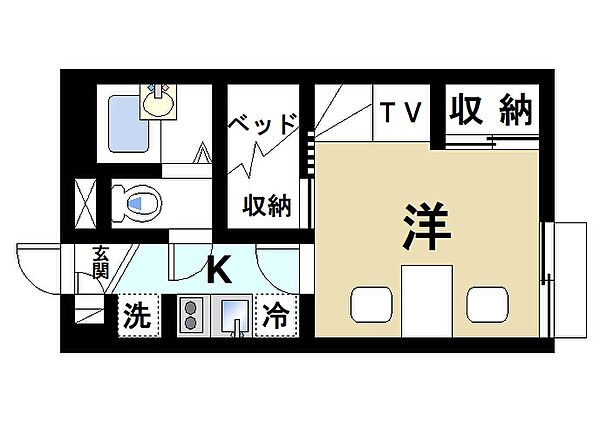 ロイヤルSK指柳 ｜奈良県天理市指柳町(賃貸アパート1K・1階・21.53㎡)の写真 その2