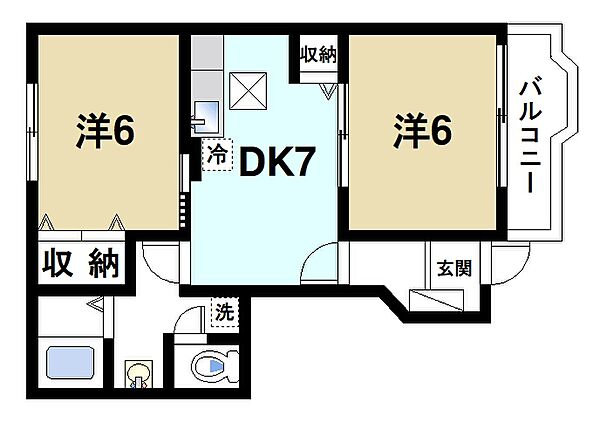 メゾン・グランパII ｜奈良県桜井市大字上之宮(賃貸アパート2DK・1階・44.34㎡)の写真 その2