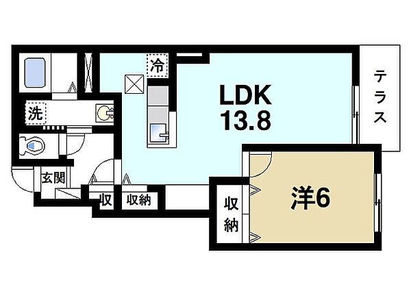 エレガント　ヒル ｜京都府木津川市梅美台6丁目(賃貸アパート1LDK・1階・45.89㎡)の写真 その2