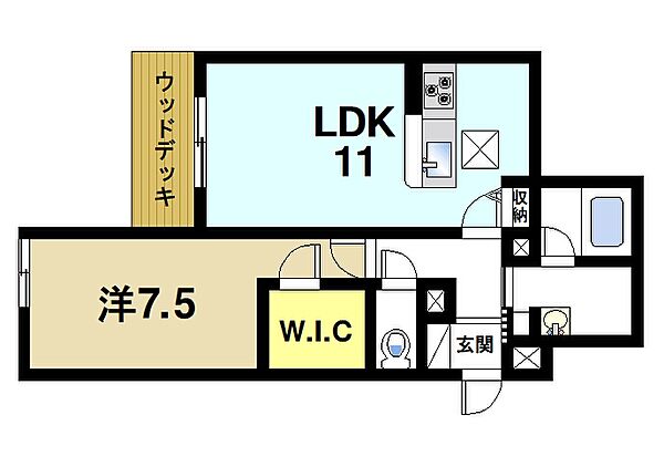 奈良県生駒市中菜畑2丁目(賃貸マンション1LDK・1階・47.88㎡)の写真 その2