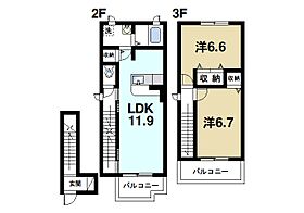 ガーデンコート　CMK  ｜ 奈良県磯城郡田原本町大字保津（賃貸アパート2LDK・2階・63.48㎡） その2