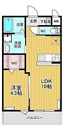 アルポルグランデ 1LDKの間取図画像