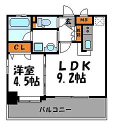 アクタス薬院3 1LDKの間取図画像