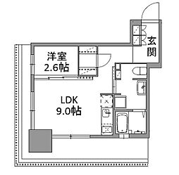 ANDON 1LDKの間取図画像