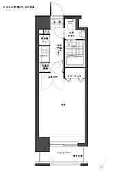 ソシアル天神 1Kの間取図画像