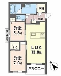 コンフォート H2026 2LDKの間取図画像