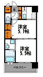 エンクレスト薬院LUCE 2Kの間取図画像