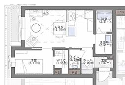GRACE EARTH 薬院 1LDKの間取図画像