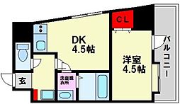 アソシアグロッツォ平尾 1DKの間取図画像