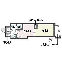エムロード平尾 1DKの間取図画像