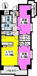 モンテ・オットー西公園 2LDKの間取図画像