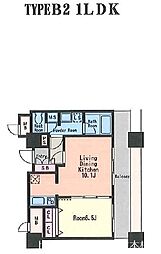 KDXレジデンス大濠ハーバービュータワー 1LDKの間取図画像