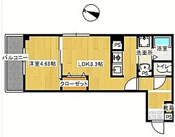 K・T薬院南 1LDKの間取図画像