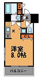 アクアシティ渡辺通 1Kの間取図画像
