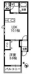 リテラ大濠公園 1LDKの間取図画像