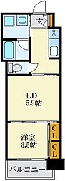 RJRプレシア百年橋 1LDKの間取図画像