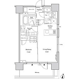 ザ・パークハビオ代々木 1LDKの間取図画像