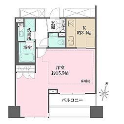 パークハウス平河町 ワンルームの間取図画像