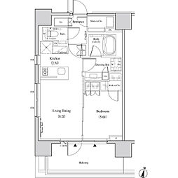 ザ・パークハビオ代々木 1LDKの間取図画像