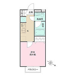 NorthGarden 1Kの間取図画像