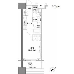 パークハビオ西新宿 1Kの間取図画像