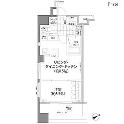 パークハビオ西新宿 1LDKの間取図画像