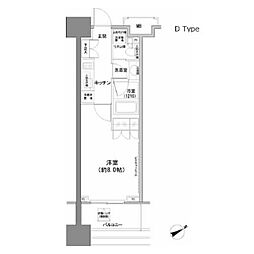パークハビオ西新宿 1Kの間取図画像