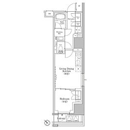 ザ・パークハビオSOHO新横浜 1LDKの間取図画像