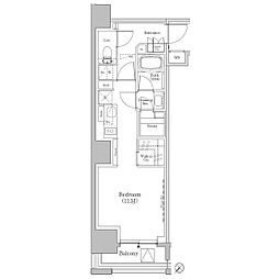 ザ・パークハビオSOHO新横浜 ワンルームの間取図画像