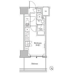ザ・パークハビオSOHO新横浜 ワンルームの間取図画像