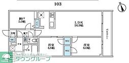 エスレジデンス富士見ヶ丘アフォード 2SLDKの間取図画像