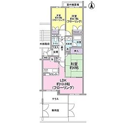 東急ドエル・アルス等々力パサニア 1階3LDKの間取り