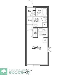 東京メトロ丸ノ内線 四谷三丁目駅 徒歩5分の賃貸マンション 4階ワンルームの間取り