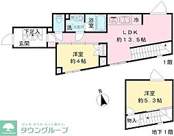 ＣＯＥＵＲ　ＢＬＡＮＣ八幡山 1階2LDKの間取り