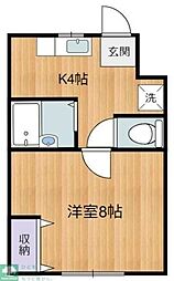 第三松風コーポ 2階1Kの間取り