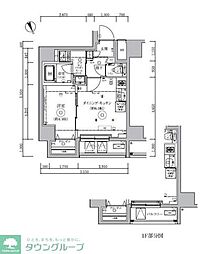 京王井の頭線 高井戸駅 徒歩12分の賃貸マンション 5階1DKの間取り