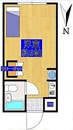 オーバンパレス ワンルームの間取図画像