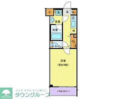 プレール・ドゥーク高井戸 1Kの間取図画像