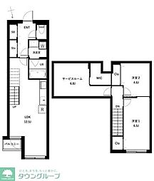 杉並区桃井4丁目マンション 2SLDKの間取図画像