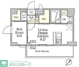 アジールコート池尻大橋 1LDKの間取図画像