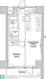 ザ・パークハビオ中野富士見町ガーデン 1LDKの間取図画像