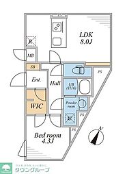 世田谷区上馬1丁目マンション 1Kの間取図画像