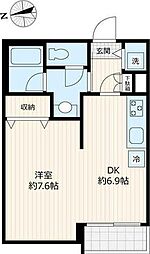 ザ・フォーティーン 1DKの間取図画像